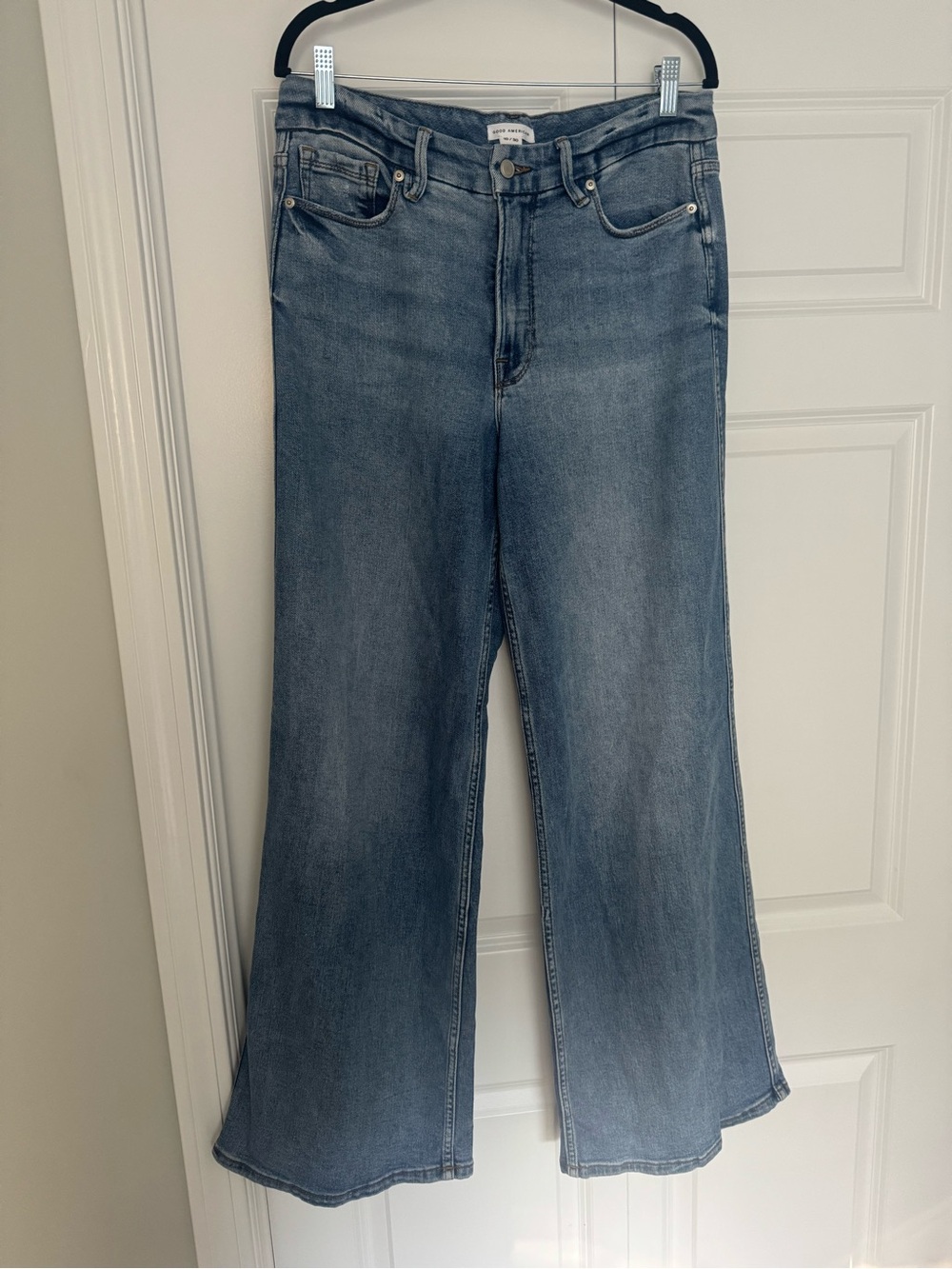 Good American Light Blue Wide-Leg High-Rise Jeans